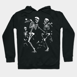 Funny skeletons dancing at the disco Hoodie